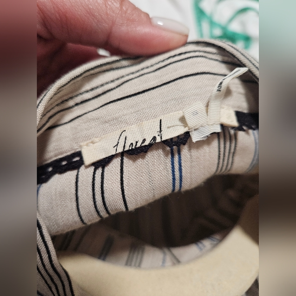 Floreat By Anthropologie Striped Nothfork Tunic Blouse - Picture 7 of 11